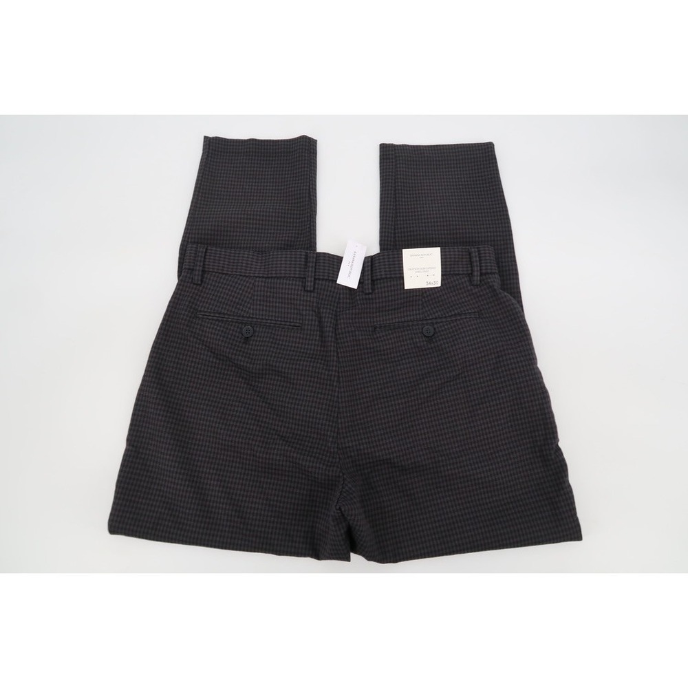 Banana‎ Republic Men's 34x30 Grayson Slim Tapered Fit Ankle Pants Gingham Gray